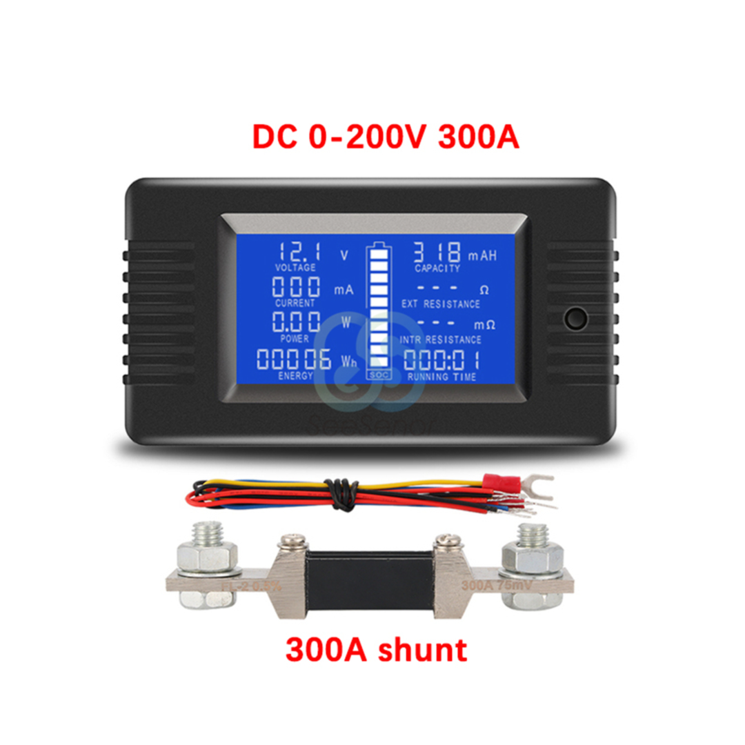 Voltímetro Amperímetro  Digital LCD 0-200V con shunt 300A