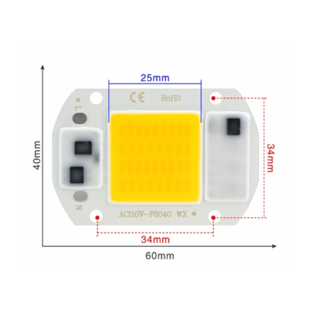 LED COB 50W 110v Blanco Frio