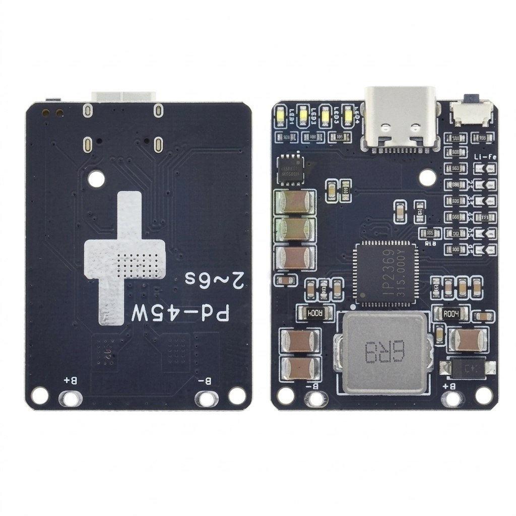 Cargador y Descargador 45W Bidireccional USB-C para Baterías Litio/ Lifepo4 2S-6S IP2369